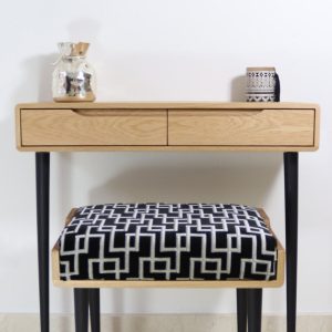 Console table with drawers in solid American Oak or Walnut