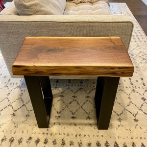 Custom Made Black Walnut Live Edge Side/End Table