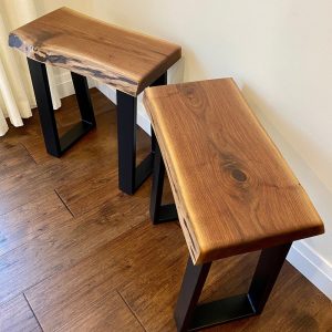 Custom Made Black Walnut Live Edge Side/End Table