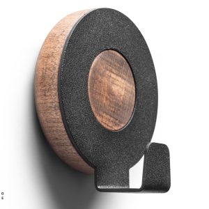 Wall Hooks, Black Metal and Wooden Hooks for Hanging Clothes, Handbags, Towels, Keys and Entryway Accessories