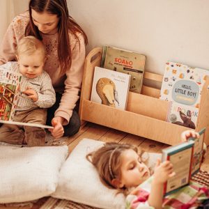 Montessori bookshelf - Wood Toddler Bookcase, Shelf for kids, Modern bookshelf, Nursery shelf Book stand Montessori furniture