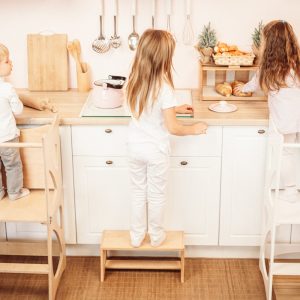 Montessori tower, Learning wooden kid play table, Convertible Lernturm Montessori furniture Wood step stool Personalise child desk chair