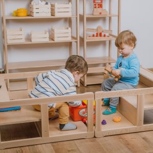 Set of 2 Montessori bookshelf MIDI Seating module Baby registry item Gift for kids