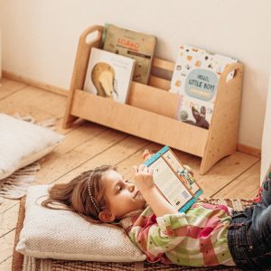 Kids bookshelf - Wooden Toddler Bookcase, Children toy shelf, Montessori furniture