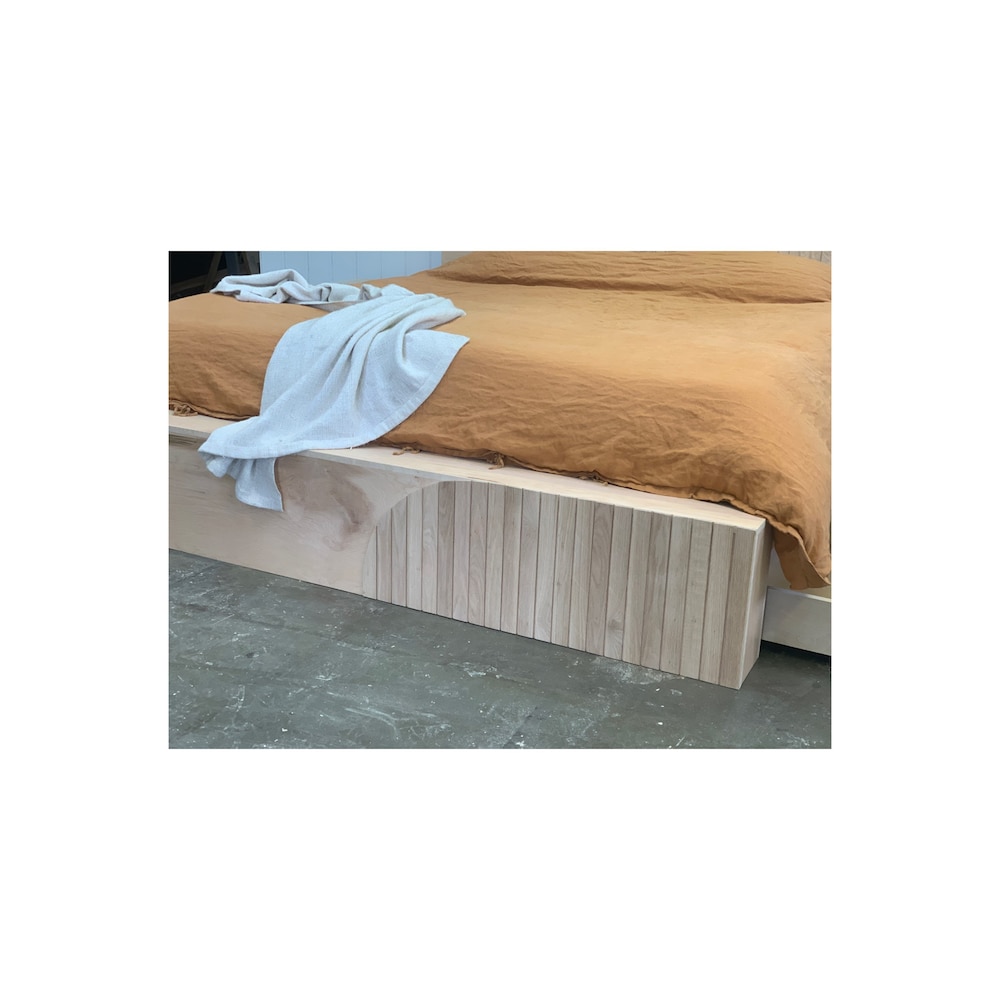 Custom Platform Bed Frame for Apartment Decor - "Eero" White Oak Wooden Bed Frame for Anniversary Gift - King Bed Frame Reclaimed Furniture - Image 9