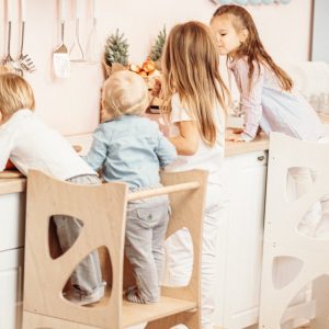 il_1000x1000.2957858879_352i.jpg Set for two kids: Montessori tower 3 in 1+ Extra chair to convertible table, Personalized learning furniture, Kitchen toddler helper