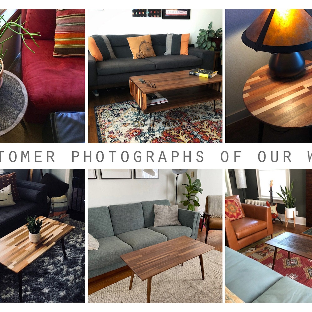 Classic Walnut Teak Coffee Table - Mid Century Modern Eames Style Design Boho Wood Furniture - Image 4