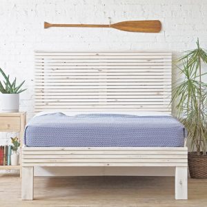 The Carolina Stow Bed - Storage Bed -  Platform Bed and Headboard - Solid Wood - Rustic Modern - Mid Century - Handmade in USA
