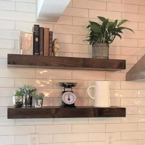 Floating Shelves // Set of Two Contemporary Rustic Floating Shelves // Floating Shelf //Contemporary Floating Shelves // Wood Shelves