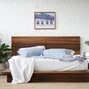 The Low Pro Bed - Rustic Modern Platform Bed Frame & Headboard - Loft Style - Solid Wood - Handmade in USA