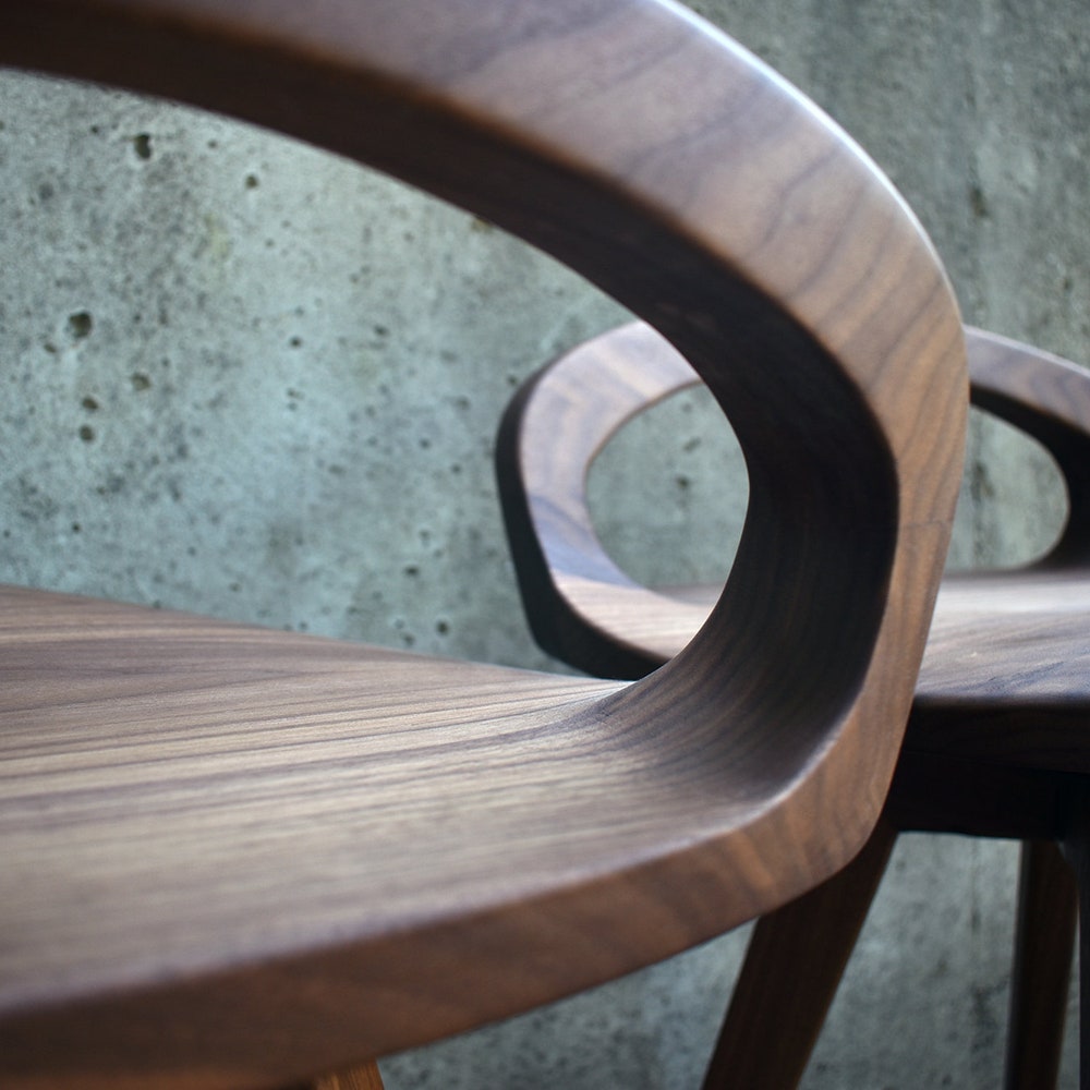 APEX Swiveling Dining Chair | Carved Seat | Mid Century Modern chair | Tractor seat chair | Kitchen Chair | Natural Finish - Image 8