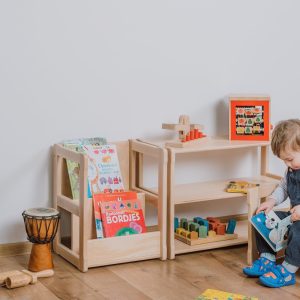 Set of Montessori SMALL bookshelf  with  Montessori MINI shelf  Gift for kids