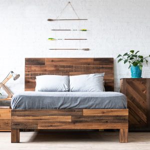 The Homestead Bed - Rustic Rough Sawn Barnwood Bed - Repurposed Timber - Handmade in USA