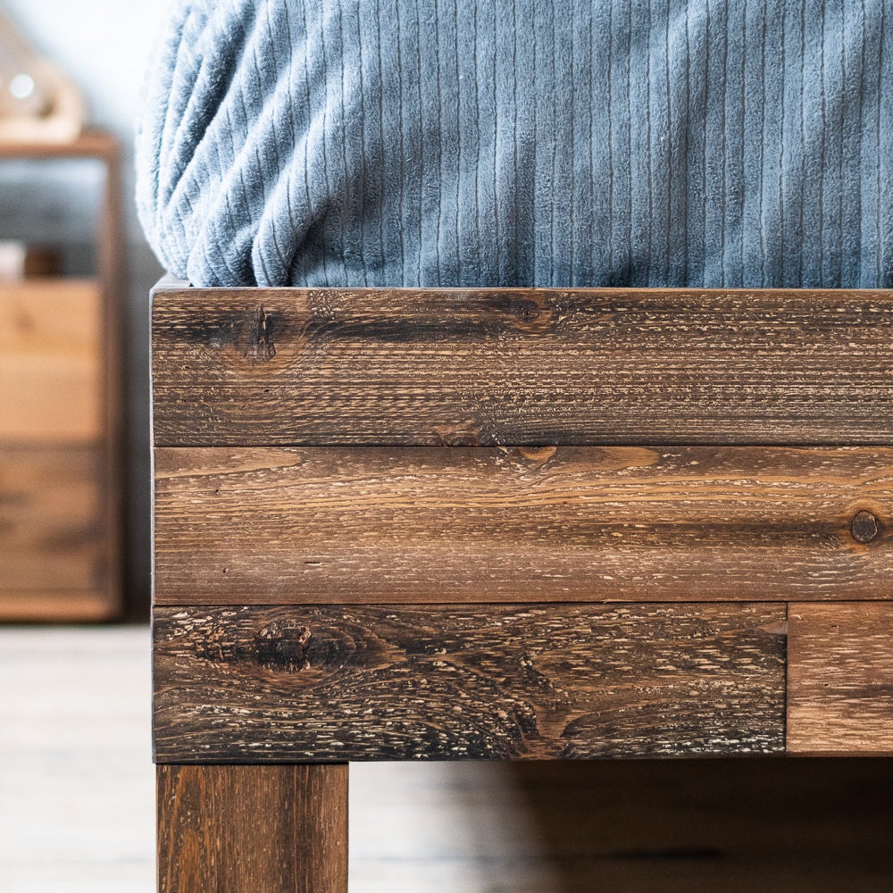 The Homestead Bed - Rustic Rough Sawn Barnwood Bed - Repurposed Timber - Handmade in USA - Image 4