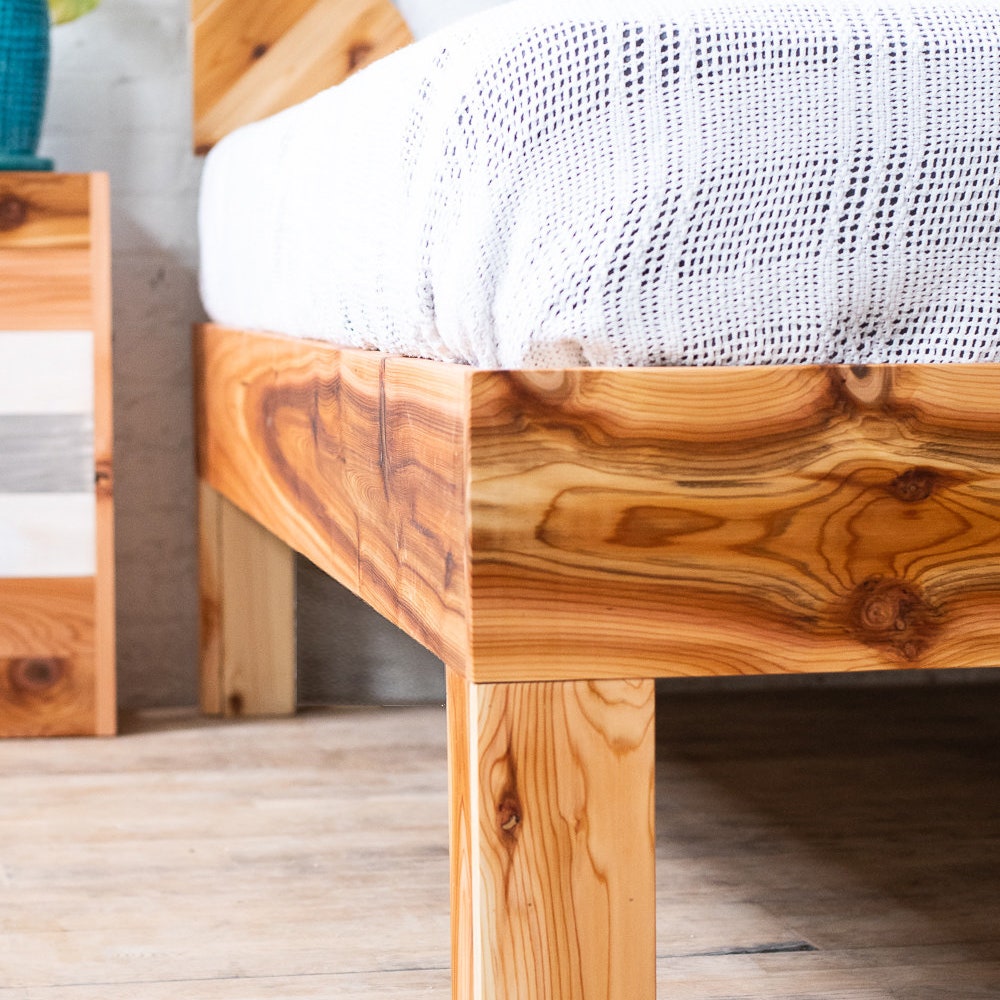 The Long Canyon - Platform Bed Frame and Natural Chevron Headboard - Modern Rustic - Organic - Handmade in USA - The Long Canyon Finish - Image 3