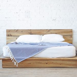 Plank Low Pro - Rustic Modern - Platform Bed Frame and Headboard - Loft Style - Solid Wood Handmade in USA