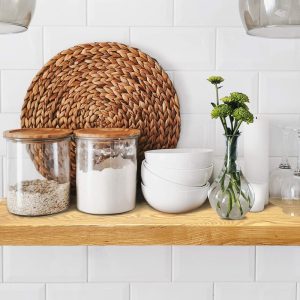 Ash Floating Shelves, Kitchen shelf, Hidden Bracket Shelves