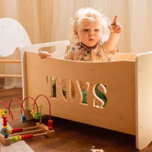 Multi-functional Toy Box - Wooden Toy Organizer, Montessori furniture, Baby Nursery Storage Box, Toys storage furniture, Storage bench
