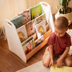 Large Montessori bookshelf, Montessori furniture, Kids boocase, Baby book shelf, Wood book storage, Nursery shelves