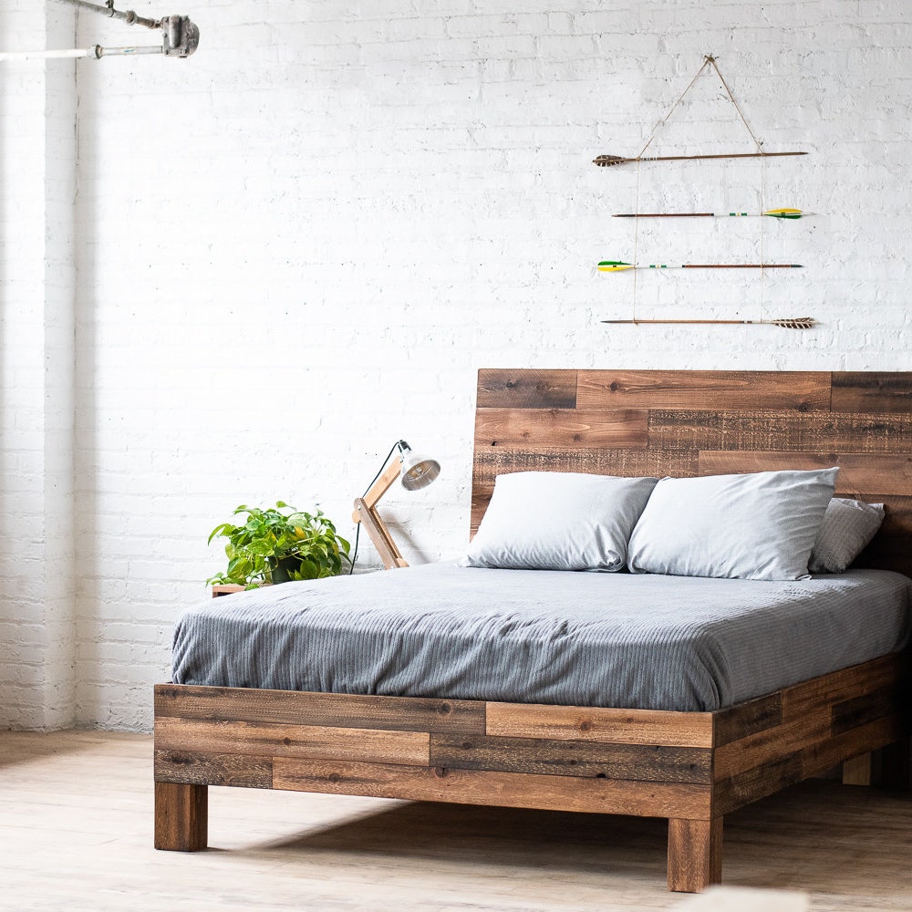The Homestead Bed - Rustic Rough Sawn Barnwood Bed - Repurposed Timber - Handmade in USA - Image 3
