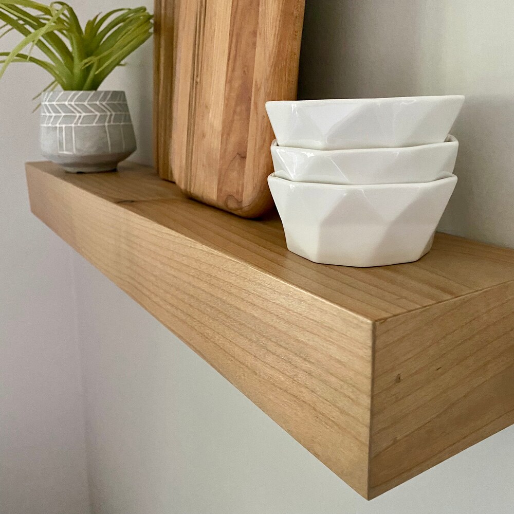 Floating Shelves // Set of Two Contemporary Rustic Floating Shelves // Floating Shelf //Contemporary Floating Shelves // Wood Shelves - Image 3