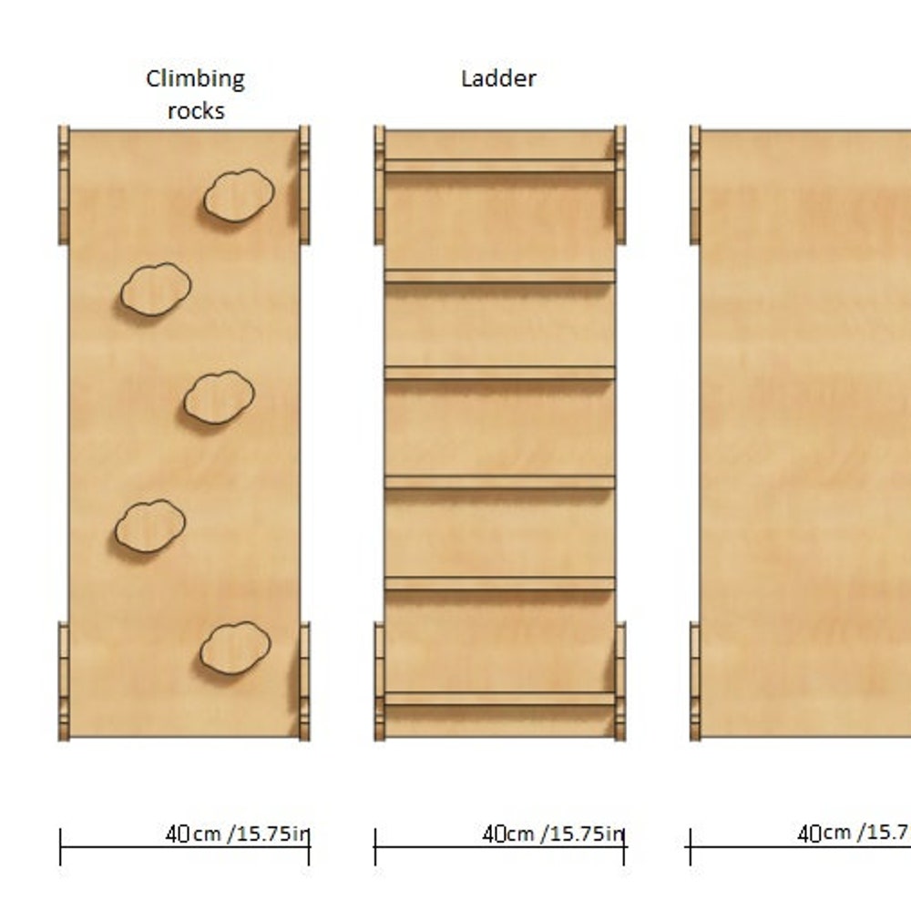 Wooden Gym Set for toddlers 3 items: Climbing Triangle + Arch + Slide, Montessori furniture, Baby toy for 1 year old, White climber set - Image 11