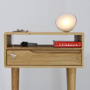 Nightstand in solid Oak or Walnut.