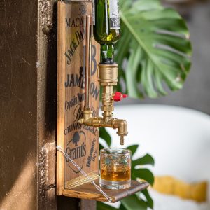 Stylish Wall-Mounted Alcohol Dispenser with Unique Whiskey Stand for Home Bar - Perfect Jack Daniels Gift for Men - Ideal Party Drinks Stand