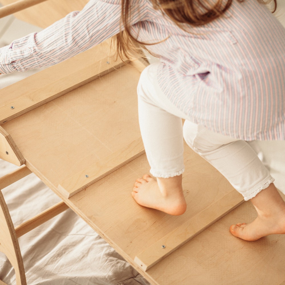 Climbing Arch with Pillow and Ramp, Montessori Furniture, Arch Rocker Pillow, Toddler Christmas gift, Nursery Playmat, Wooden Baby Gym - Image 6