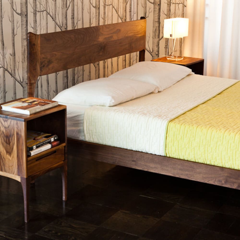 Classic Modern Bed with Night Stands (Mid Century Danish Modern Style) - Image 2
