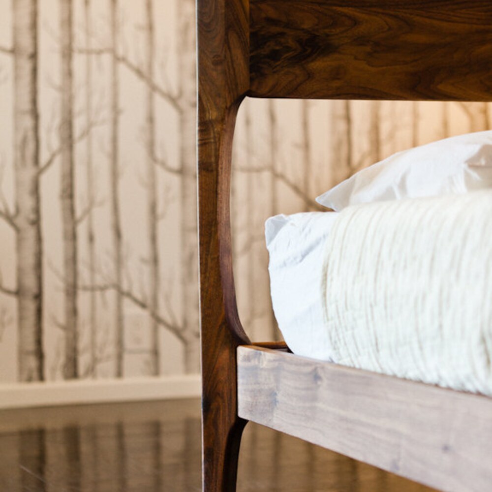 Classic Modern Bed with Night Stands (Mid Century Danish Modern Style) - Image 4