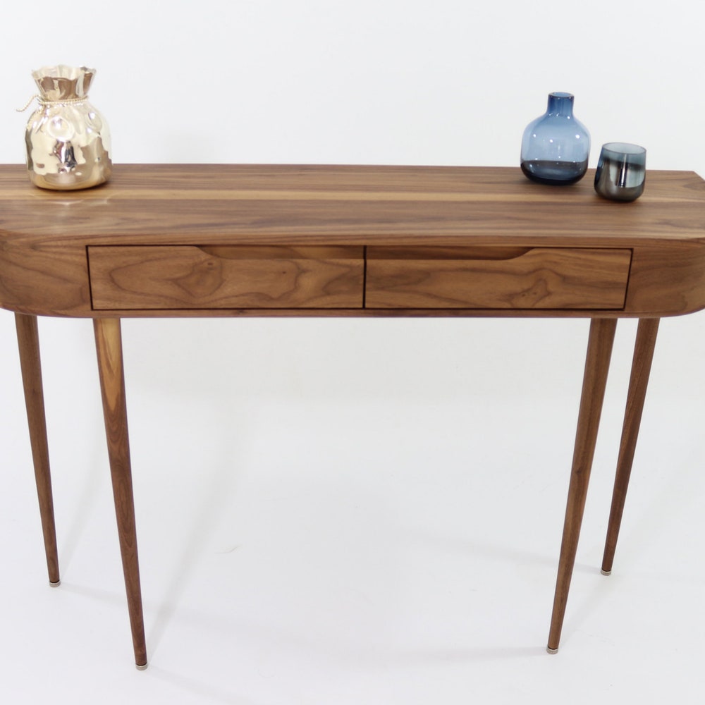Narrow console table in solid American Oak or Walnut. - Image 5
