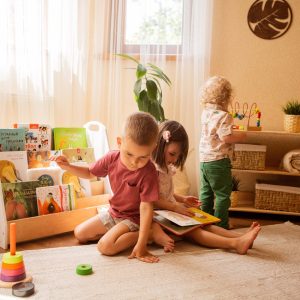 Set of Nursery furniture - Open Shelf + Large Bookcase with personalization, Montessori toddler room, Book shelf kids
