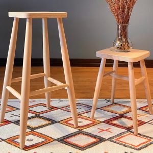 Backless Wooden Bar Stool - Farmhouse Bar Stools, Counter Height Stools, Industrial Bar Stool, Breakfast Bar Stool