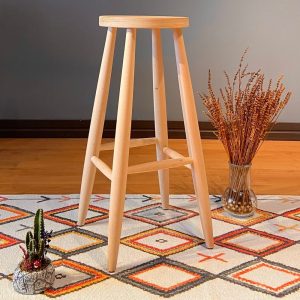 Backless Wooden Bar Stool - Round Counter Height Stool, Breakfast Bar Stools, Custom Stools