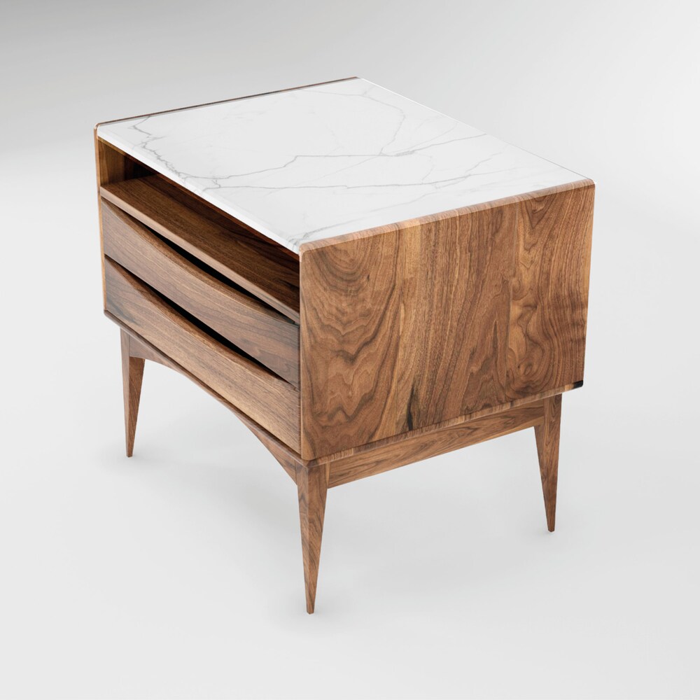 nightstand with drawers, bedside table, mid century modern nightstand, small table for bedside - Image 3