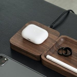 Wireless Charger iPhone 12 13 14 Wireless Charger, Wooden Wireless Phone Charger, iPhone Charger, OakyBlocks, Desk Accessories