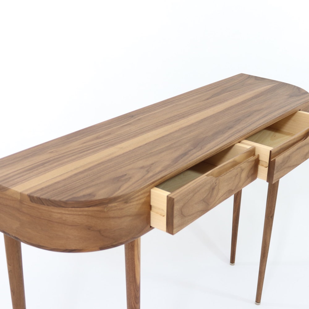 Narrow console table in solid American Oak or Walnut. - Image 8