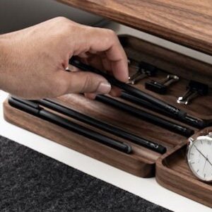 Pen Tray OakyBlocks, Pen Holder, Wooden Desk Organizer, Pen Holder For Desk, Catch All Trinket Tray, Desk Organization Setup, Work From Home