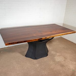Live Edge Table with Bookmatch Walnut on Pedestal Table Base, Live Edge Walnut Table on Namu Base, Custom Walnut Dining Table Top