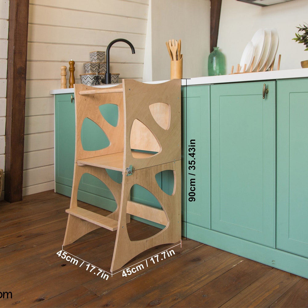 Christmas gift for 1 year old - Montessori Kitchen Tower - Convertible Learning helper - Personalize toddler chair - Montessori furniture - Image 9