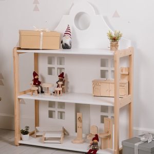 MIMI DOLLHOUSE Bookshelf, MONTESSORI Bookshelf, Wooden Doll House Furniture Nursery Bookshelf Playroom Décor, Gift for kids