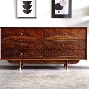 Mid Century Modern Dresser / Walnut Solid Wood Dresser / Hand Made 6 Drawer Dresser / Minimalist Dresser / Modern Walnut Dresser