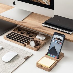 Set of 6 OakyBlocks, Desk Organizer, Wooden Desk Organization Set, Office Desk Accessories, Custom Desk Organization, Minimalist Home Decor