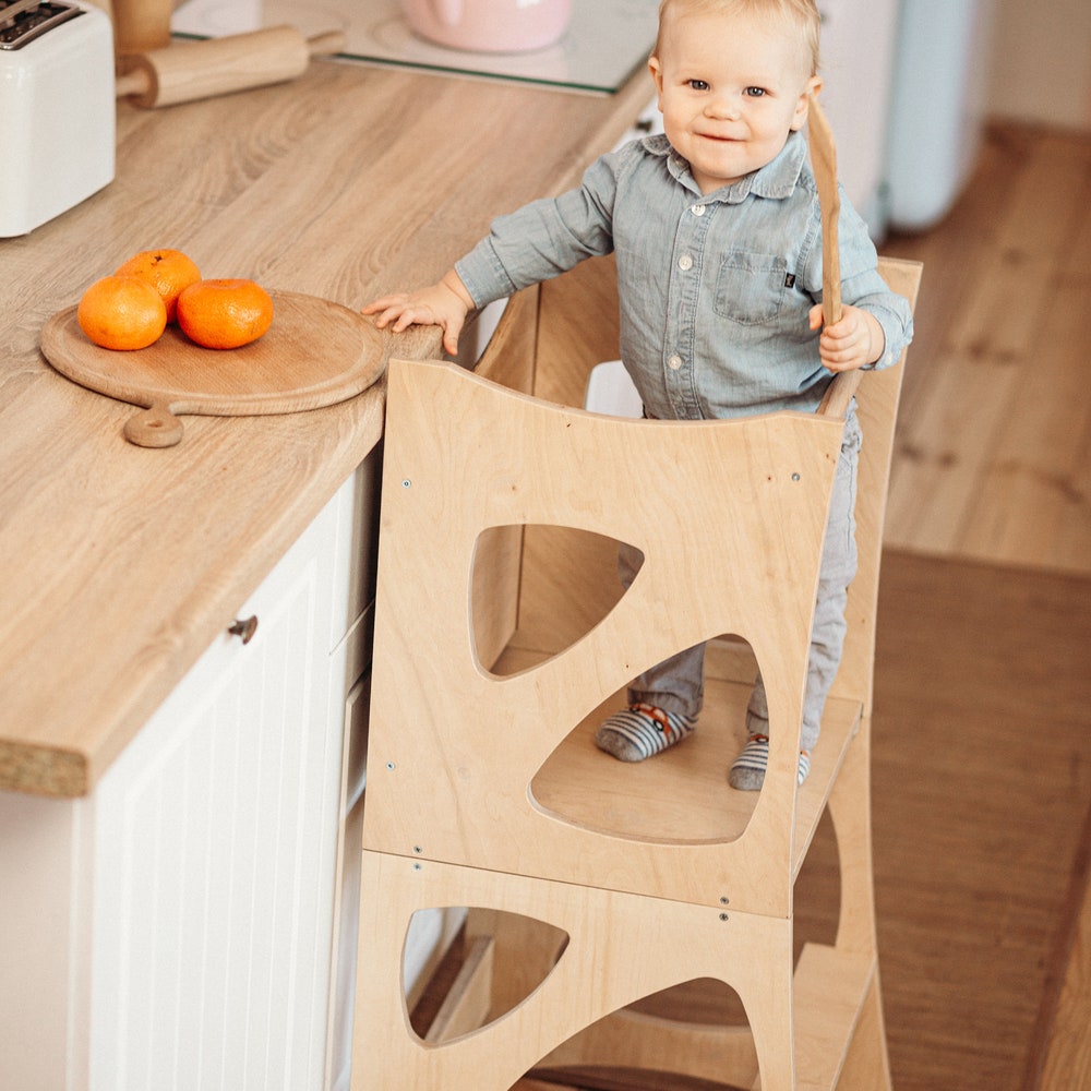 Christmas gift for 1 year old - Montessori Kitchen Tower - Convertible Learning helper - Personalize toddler chair - Montessori furniture - Image 5