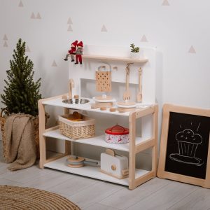 Toy kitchen by Woodjoy Type A1, Pretend Play  gift for kids girls, White  Baby registry item Gift for kids