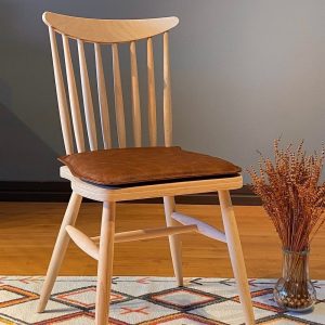 Wooden Dining Chair Custom Finish And Seat - Windsor Back Farmhouse Dining Chair Bistro Chair Custom Chair Leather Dining Chair