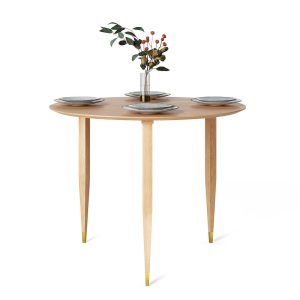 Round dining table, solid oak wood table, kitchen table, mid century modern, scandinavian