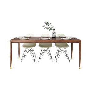Dining table, walnut wood kitchen table, mid century modern, scandinavian, solid walnut table