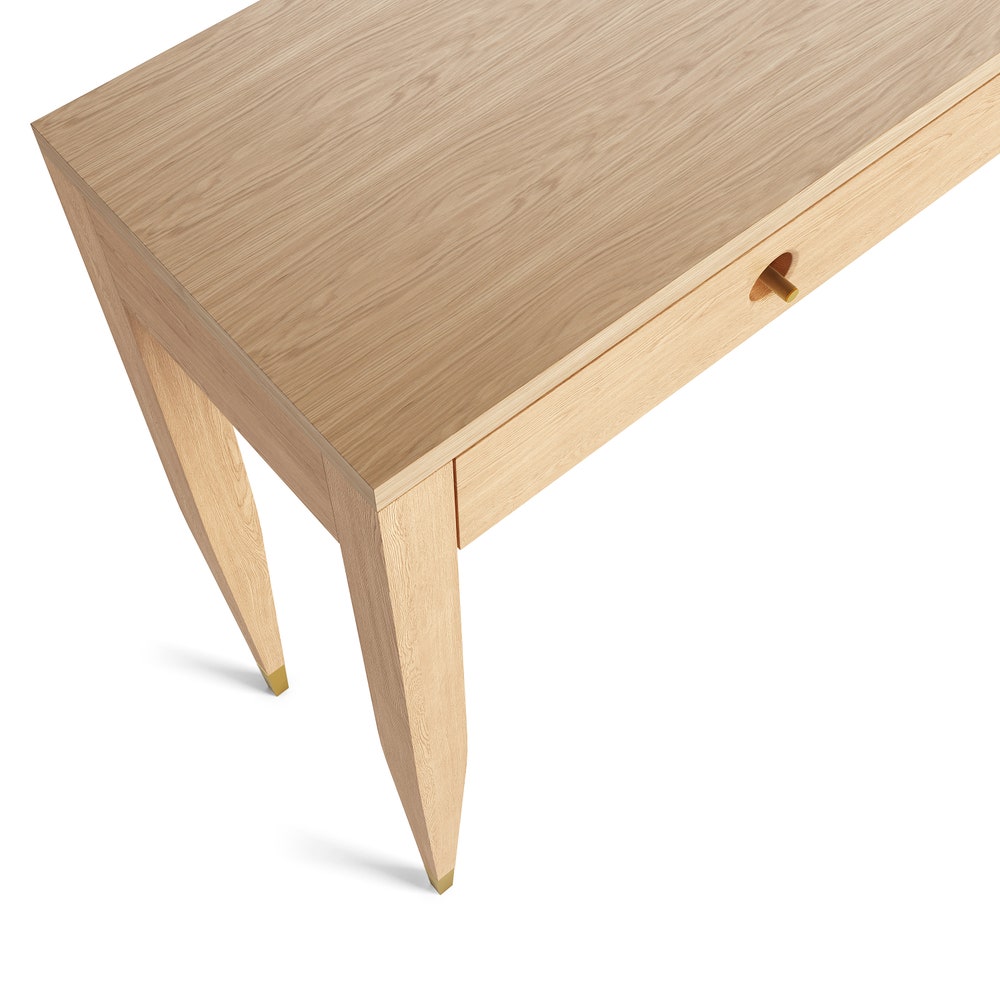 Walnut console table with marble top three drawers and two legs, hallway table, entryway table, dressing table in solid walnut wood - Image 3